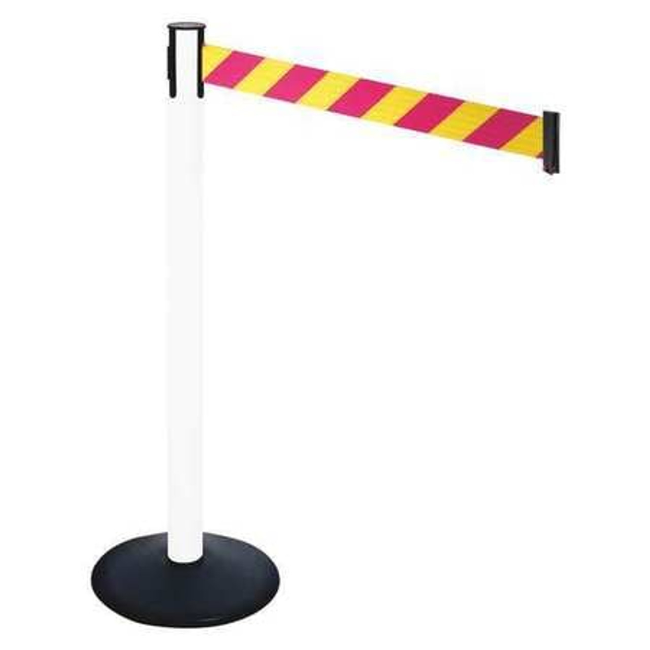 RETRACTA-BELT 331PWH-MYD BARRIER POST PVC POST MAGENTA/YLW BELT