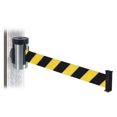 RETRACTA-BELT WH700SS-BYD-MM BELT BARRIER SATIN SS BLK/YL BELT 10FT.L