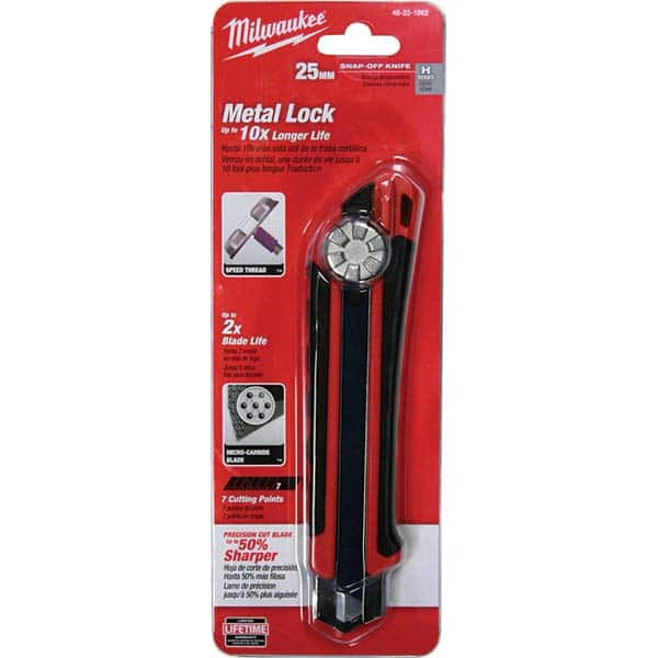 MILWAUKEE ELECTRIC TOOLS 48-22-1962 25MM SNAP OFF KNIFE WITH METAL LOCK AND 