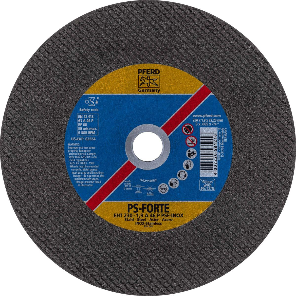 PFERD 63554 CUT-OFF WHEEL,TYPE 1,9"X.065"