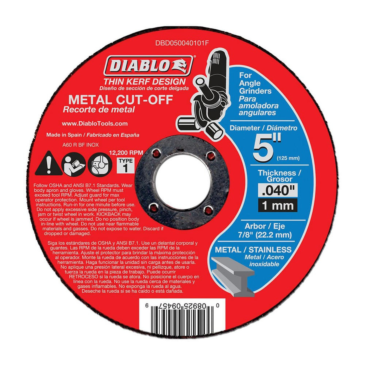 FREUD DBD050040101F METAL CUT-OFF DISC, 5 X .040 X 7/8-IN.