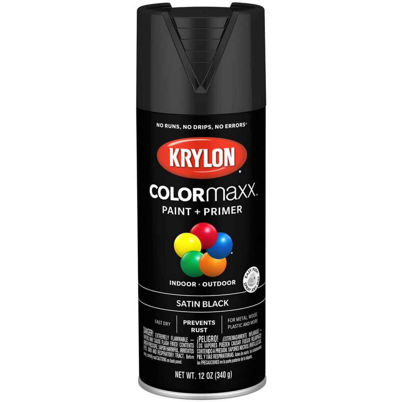 KRYLON PRODUCTS K05557007 PAINT SPRY STN BLACK 12OZ