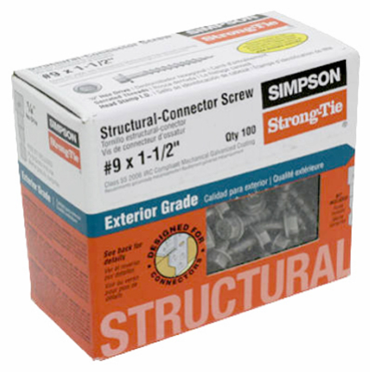 SIMPSON STRONG-TIE SD9112R100 SCRW HNGR JOIST NO9X1-1/2IN