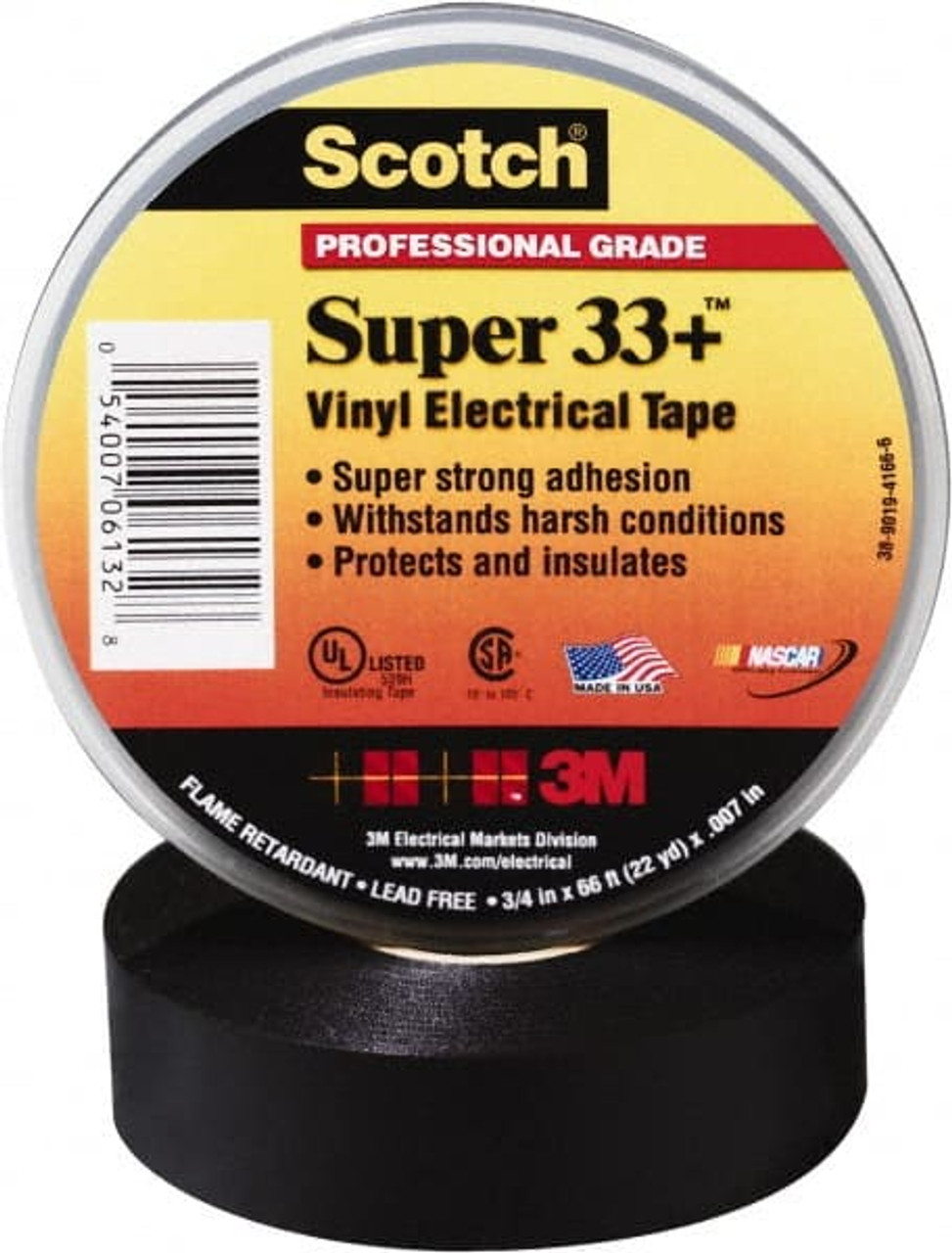 3M 00054007061335 3/4" X 52' X 7 MIL BLACK VINYL ELECTRICA