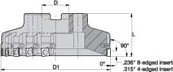 KENNAMETAL 1025071 6" CUT DIAM, 2" ARBOR HOLE DIAM, 0.361" 