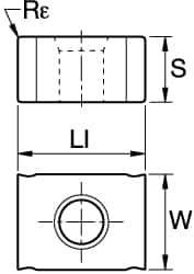 KENNAMETAL 1556535 LNEU1245 GRADE KC520M CARBIDE MILLING IN