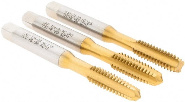 GREENFIELD TAP 174506 3 PC 1/4 - 20 STR FLT TNSET