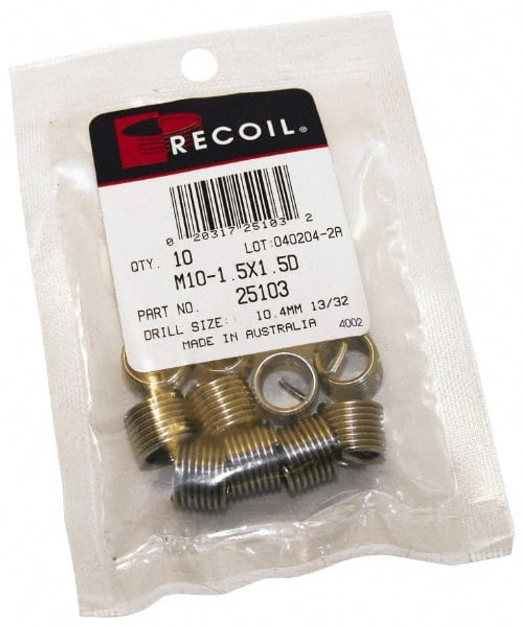 RECOIL 24072L-PKT5 5 INSERTS, 7/16-20 UNF, 1D, STAINLESS ST