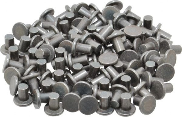 RIVETKING. 25N37RFLSP 1/4" BODY DIAM, FLAT STEEL SOLID RIVET