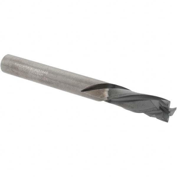 KENNAMETAL 4137446 1/4" DIAM, 3/4" LOC, 3 FLUTE SOLID CARBI