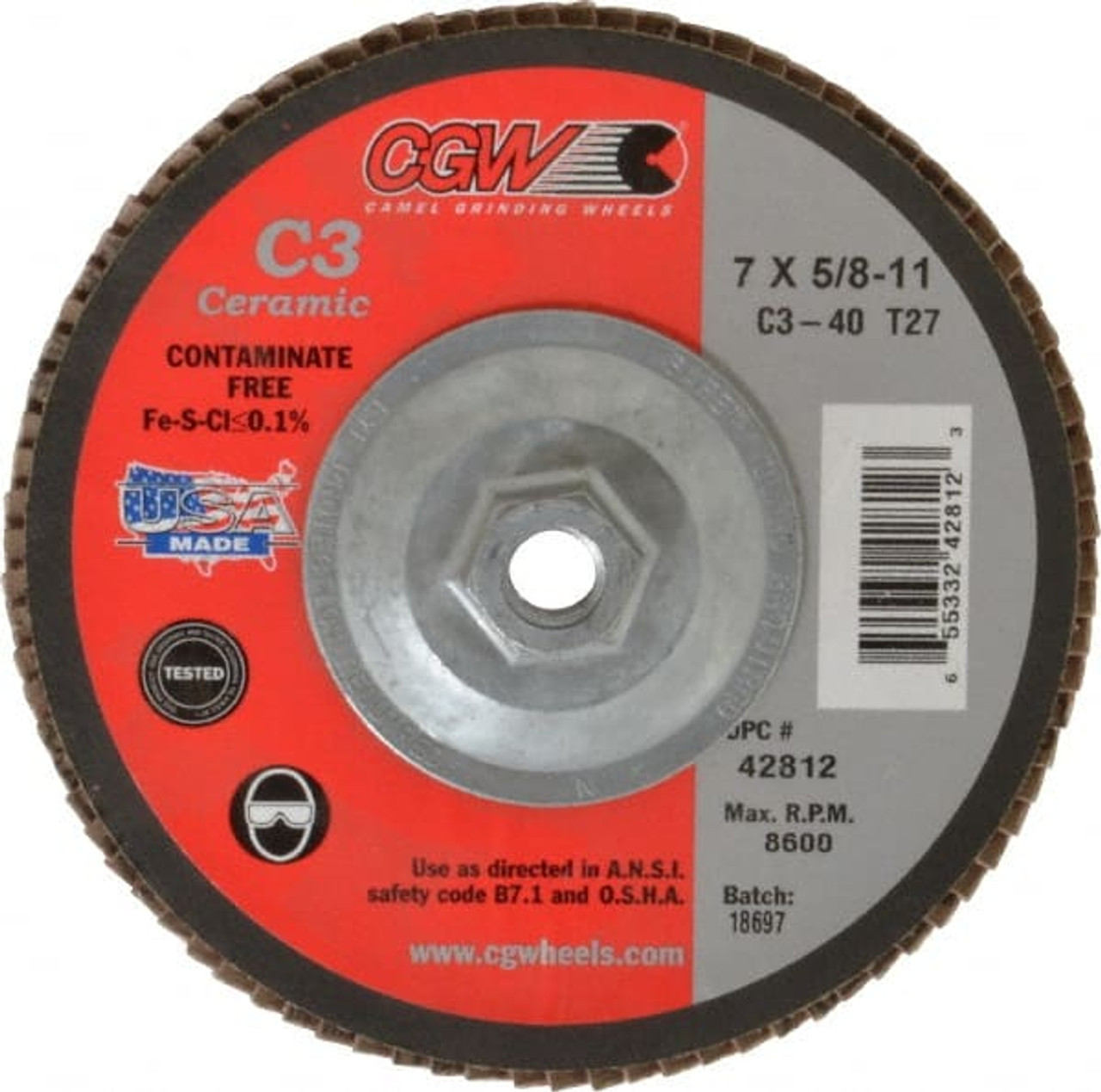 CGW ABRASIVES 42812 CGW - CAMEL GRINDING WHEELS C3 USA MADE 