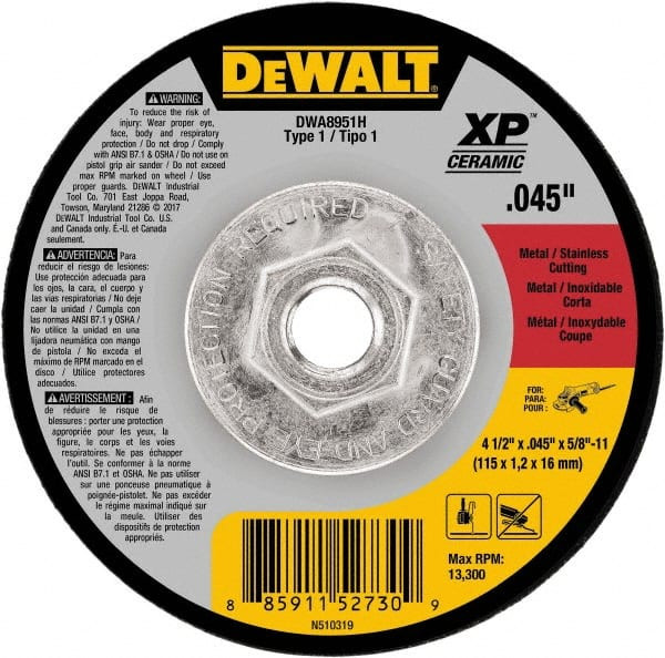 DEWALT TOOLS DWA8951H 4-1/2 X .045 X 5/8-11 ELITE T1 CUTTING