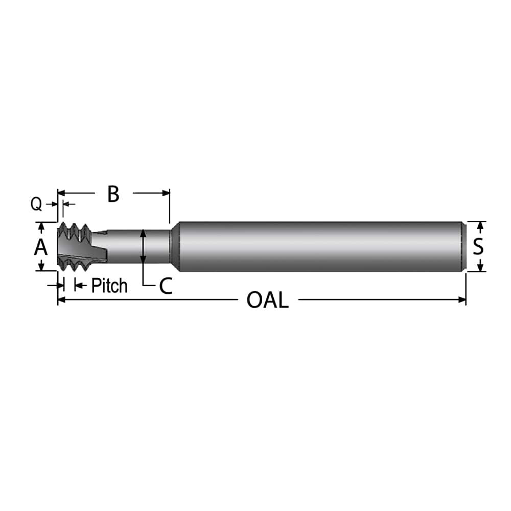 SCIENTIFIC CUTTING TOOLS TMLR139-32 #10-32 INTERNAL 32 TPI 1/4" SHANK 3-FLUT