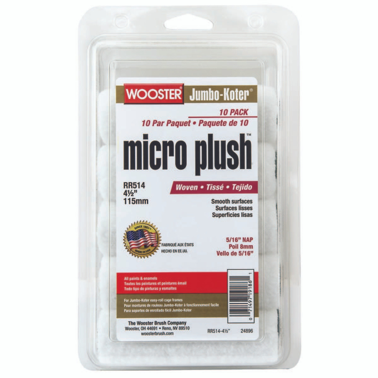 WOOSTER RR514-4 1/2 PAINT ROLLER COVERS; TYPE: MINI ROLLER ;