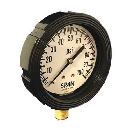 SPAN LFS-224-5000-G PRESSURE GAUGE 2-1/2 DIAL SIZE MNPT