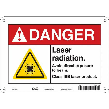 CONDOR USA INC 451R80 LASER WARNING 10 W 7 H 0.032 THICK