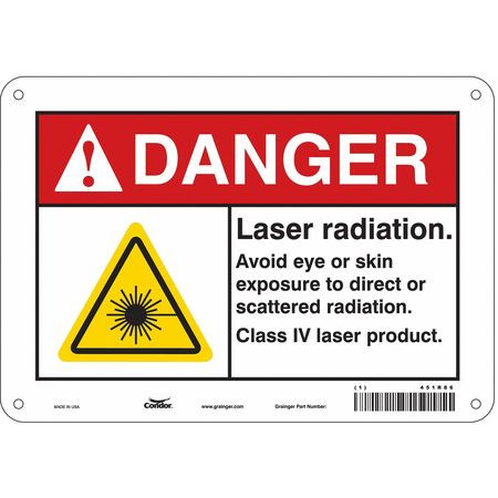 CONDOR USA INC 451R86 LASER WARNING 10 W 7 H 0.032 THICK