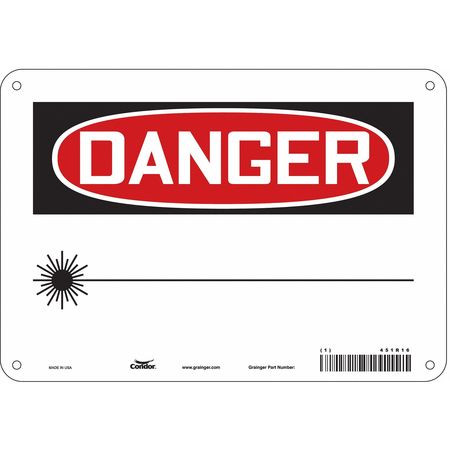 CONDOR USA INC 451R16 LASER WARNING 10 W 7 H 0.032 THICK