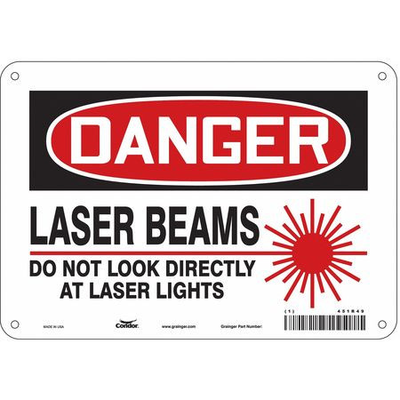 CONDOR USA INC 451R49 LASER WARNING 10 W 7 H 0.032 THICK