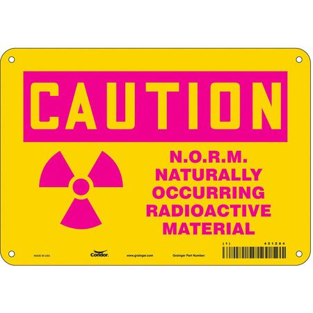 CONDOR USA INC 451Z84 RADIATION SAFETY SIGN VINYL 7 H
