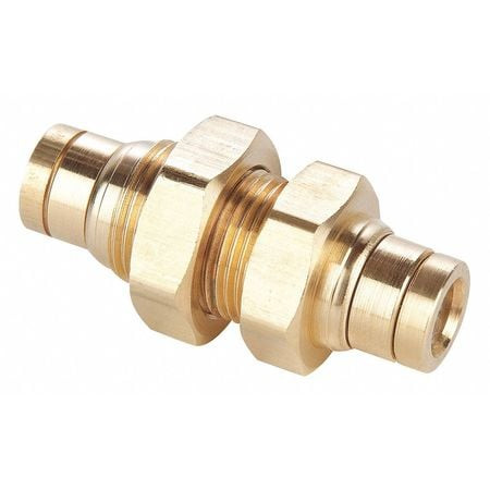 PARKER 62PTCBH-4 BULKHEAD UNION BRASS 1/4 TUBE SIZE