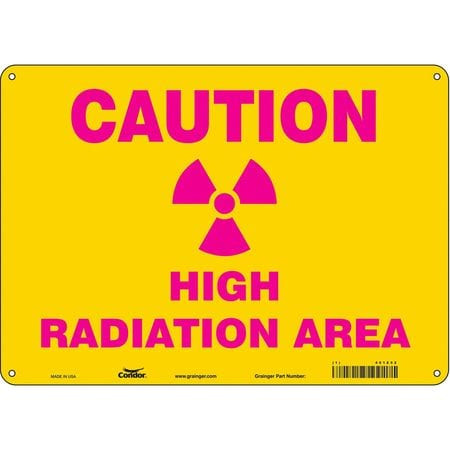 CONDOR USA INC 451Z52 RADIATION SAFETY SIGN PLASTIC 10 H