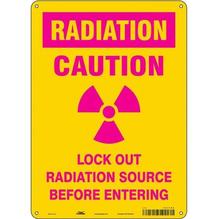 CONDOR USA INC 451Y59 RADIATION SAFETY SIGN PLASTIC 14 H