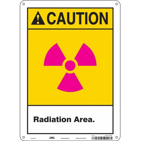 CONDOR USA INC 451Y95 RADIATION SAFETY SIGN PLASTIC 14 H