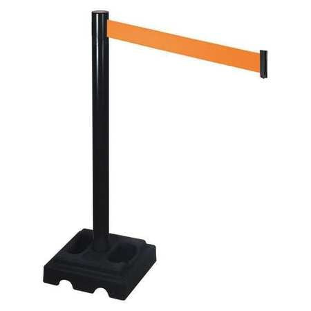 RETRACTA-BELT 332BA-OR BARRIER POST BLACK ORANGE BELT SQUARE