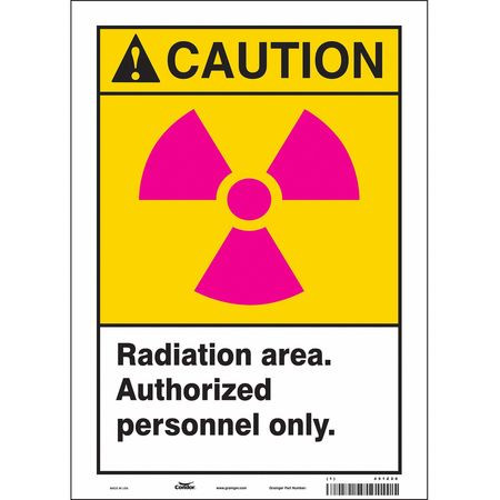 CONDOR USA INC 451Z26 RADIATION SAFETY SIGN VINYL 14 H