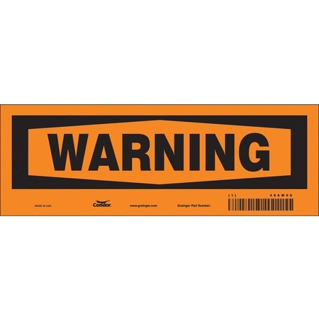 CONDOR USA INC 486W99 SAFETY SIGN 10 W 3-1/2 H 0.004 THICK