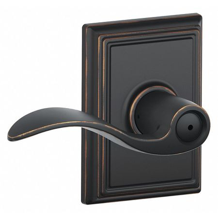 SCHLAGE F40 ACC 716 ADD LEVER LOCKSET ANTIQUE BRONZE PRIVACY