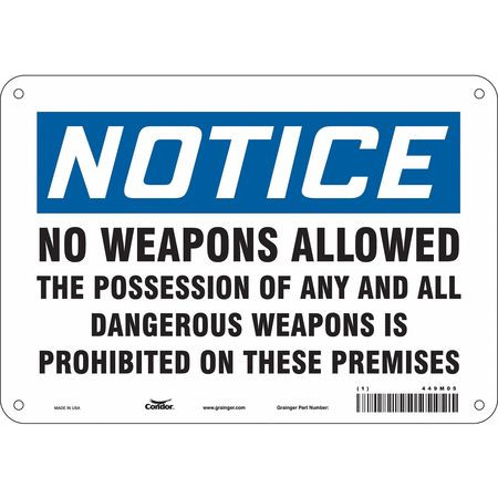 CONDOR USA INC 449M05 SAFETY SIGN 7 H X 10 W 0.032 THICK