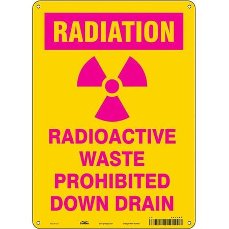 CONDOR USA INC 451Y45 RADIATION SAFETY SIGN ALUMINUM 14 H