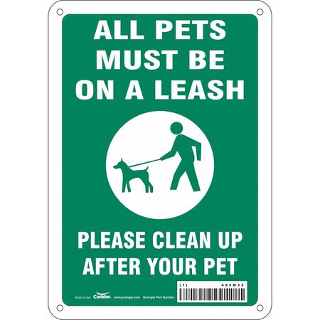 CONDOR USA INC 485M32 SAFETY SIGN,10 IN X 7 IN,POLYETHYLENE