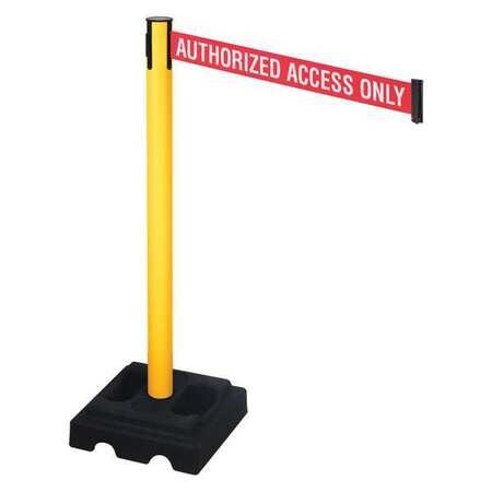RETRACTA-BELT 332PYW-AAO BARRIER POST RED/WHITE BELT TEXT SQUARE