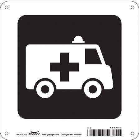 CONDOR USA INC 453M12 HOSPITAL SIGN 8 H X 8 W 0.032 THICK