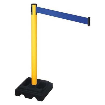 RETRACTA-BELT 332PYW-BL BARRIER POST BLACK POST BLUE BELT SQUARE