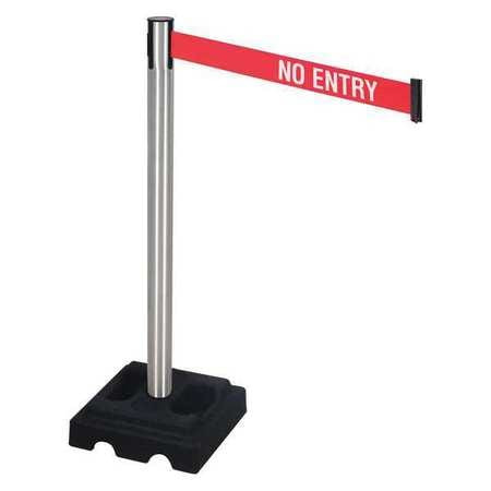 RETRACTA-BELT 332SA-NE BARRIER POST SATIN SS NO ENTRY SQUARE