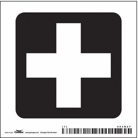 CONDOR USA INC 453N27 HOSPITAL SIGN 4 H X 4 W 0.004 THICK