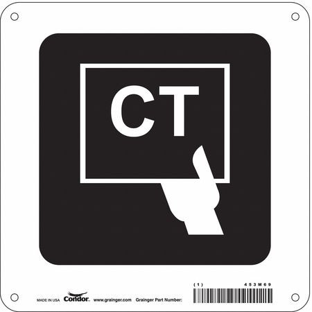 CONDOR USA INC 453M69 HOSPITAL SIGN 8 H X 8 W 0.055 THICK