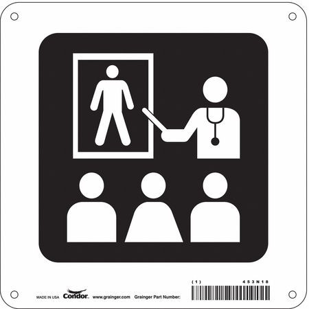 CONDOR USA INC 453N18 HOSPITAL SIGN 8 H X 8 W 0.032 THICK