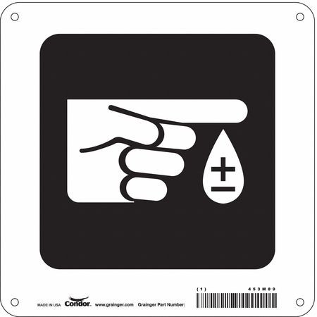 CONDOR USA INC 453M89 HOSPITAL SIGN 8 H X 8 W 0.032 THICK