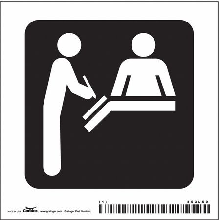 CONDOR USA INC 453L50 HOSPITAL SIGN 4 H X 4 W 0.004 THICK