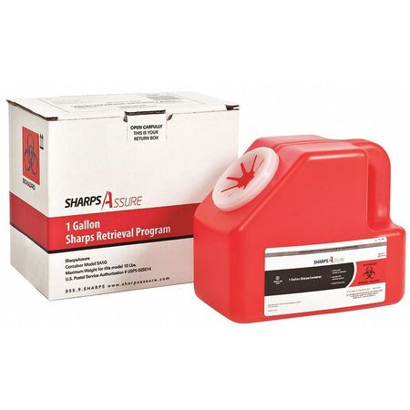 SHARPS ASSURE SA1G SHARPS CONTAINER 9 W 1 GAL. SNAP LID