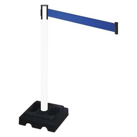 RETRACTA-BELT 332PWH-BL BARRIER POST BLACK BLUE BELT SQUARE