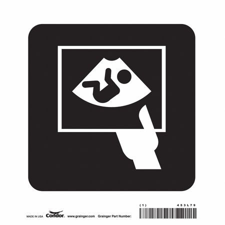 CONDOR USA INC 453L79 HOSPITAL SIGN 8 H X 8 W 0.004 THICK