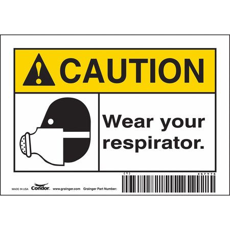 CONDOR USA INC 467Y76 SAFETY SIGN 5 W 3-1/2 H 0.004 THICK