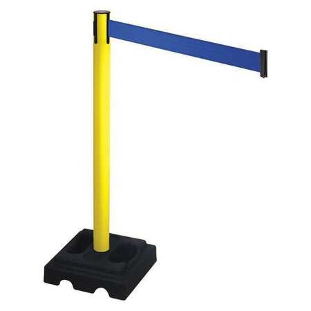RETRACTA-BELT 332YA-BL BARRIER POST BLACK BLUE BELT SQUARE