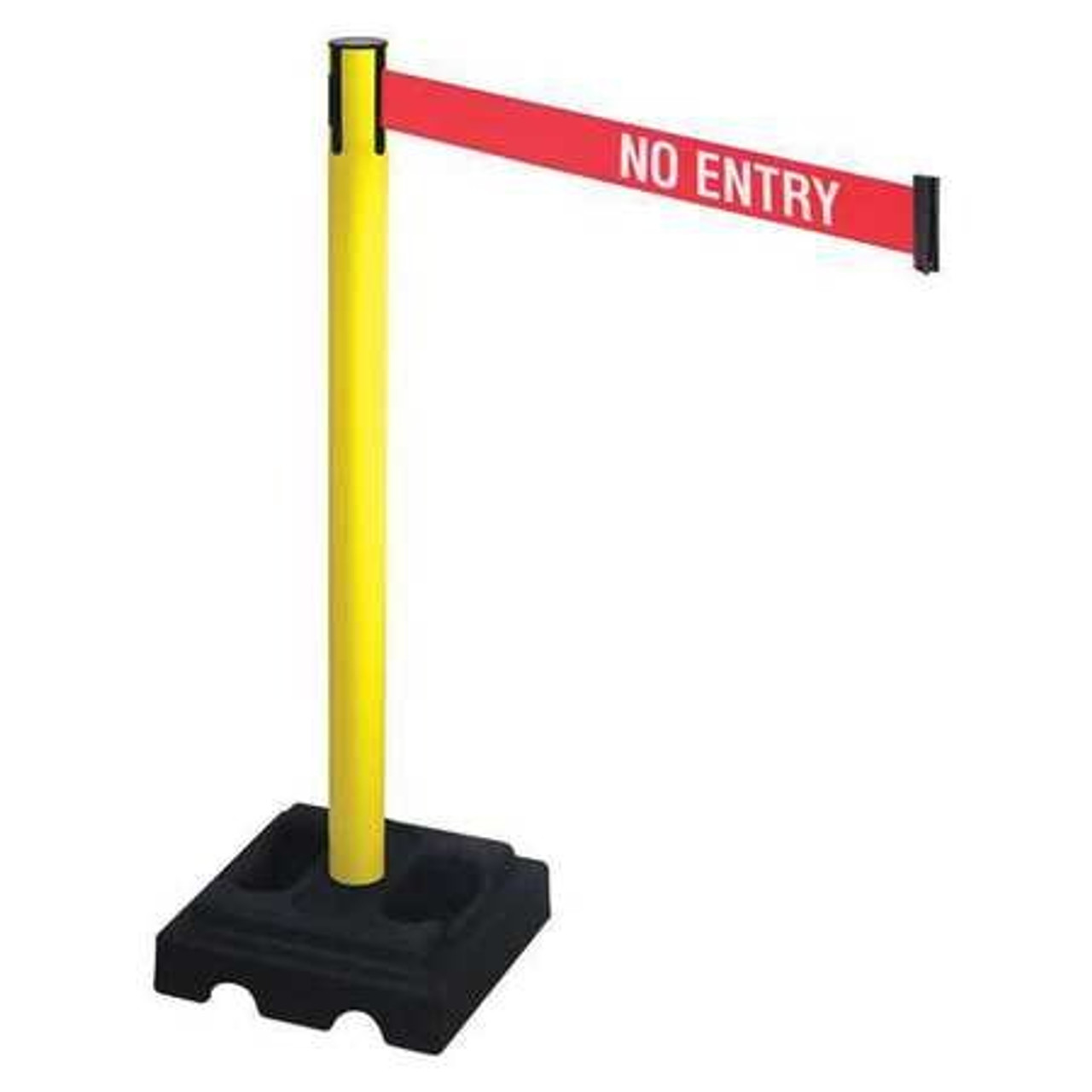 RETRACTA-BELT 332YA-NE BARRIER POST BLK NO ENTRY SQUARE